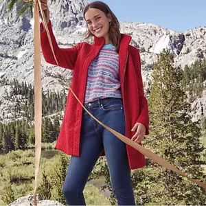 Sold Out Loft Red Boucle Coat